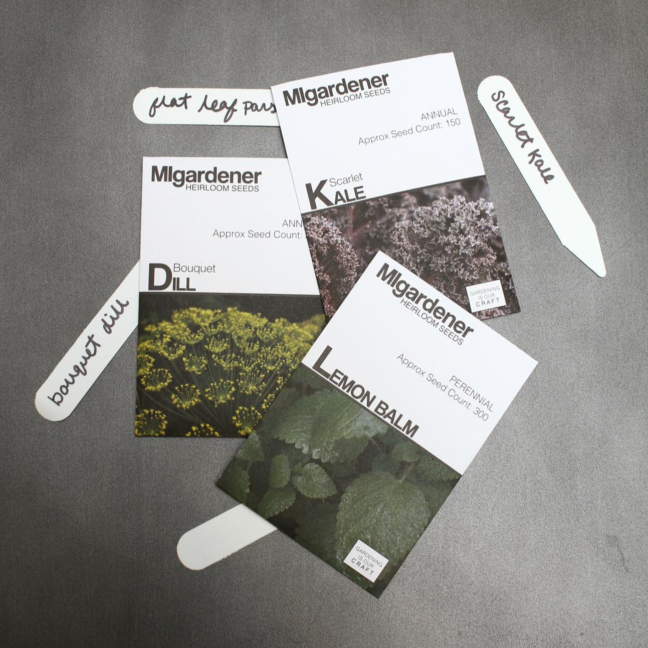 Set of 10 white 4-inch plant labels from MIgardener for garden labeling and plant identification.
