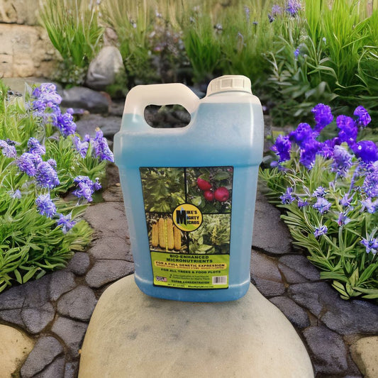 Bottle of Mike's Mighty Micros Micronutrients Bio-Enhanced Super Concentrate in a clear 8 oz container with label details