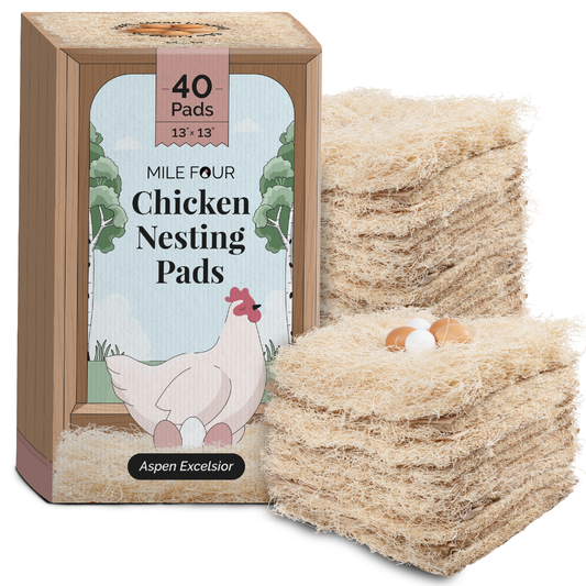 Set of 10 Mile Four chicken nesting pads for bedding, soft and reusable nesting material for poultry coops.