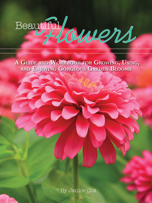 Book cover for "Beautiful Flowers" by Mother Earth News, featuring vibrant floral illustrations and gardening tips.