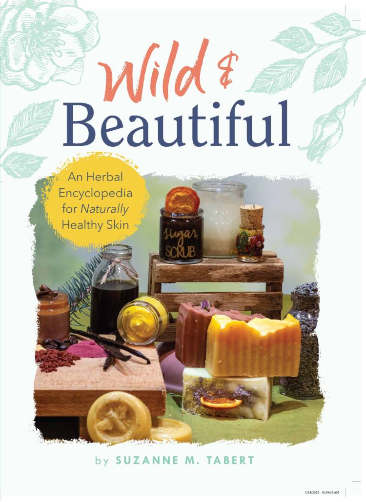 Open book titled "Wild & Beautiful" by Mother Earth News, featuring nature-inspired illustrations on the pages.