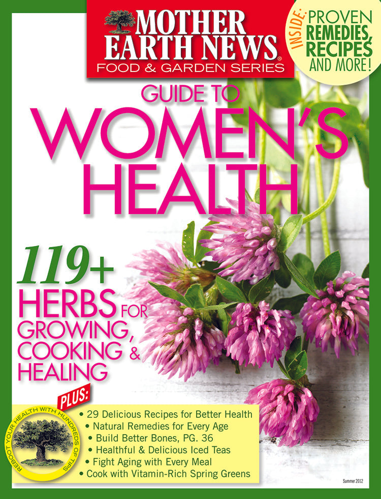 Mother Earth News magazine titled "Guide to Women’s Health" featuring health tips and natural wellness advice.
