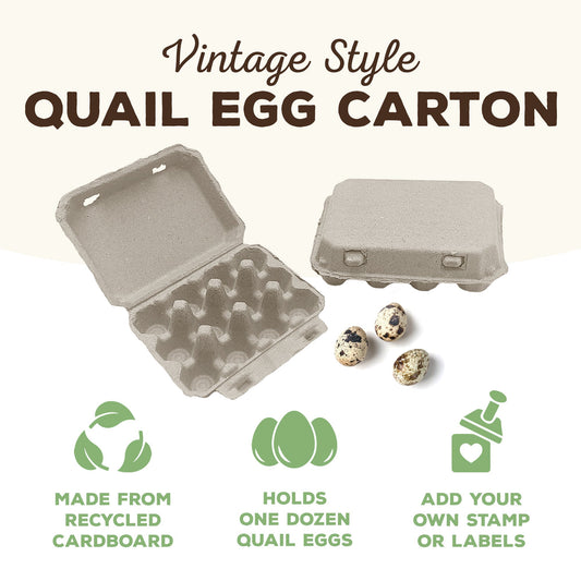My Pet Chicken Henlay Quail 12-egg carton, 3x4 design, showing 30 cartons for chicken supplies storage and organization.
