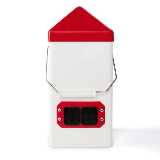 Farmight Dual-Port Chick Feeder by My Pet Chicken, 5 lb capacity, sturdy plastic chicken supply for easy feeding.