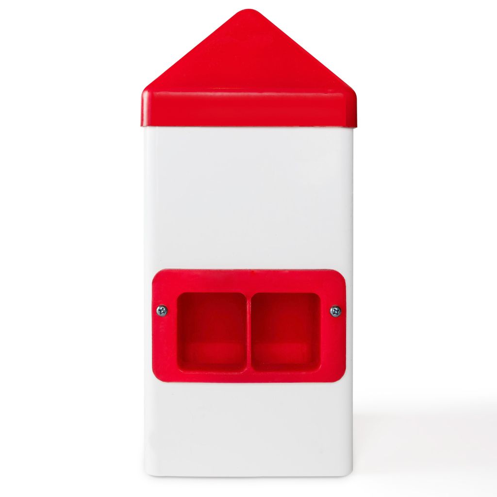 My Pet Chicken Farmight Chick Feeder Dual-Port 5 LB for chicken supplies, showing a sturdy plastic feeder with two feeding ports for chicks