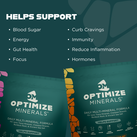Optimize Minerals and Vitaminz Bundle with blood orange flavor, 30-day supply of mineral and vitamin supplements by Optimize Minerals.