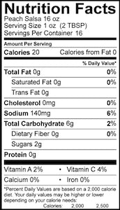 Peach Salsa Medium 16 oz