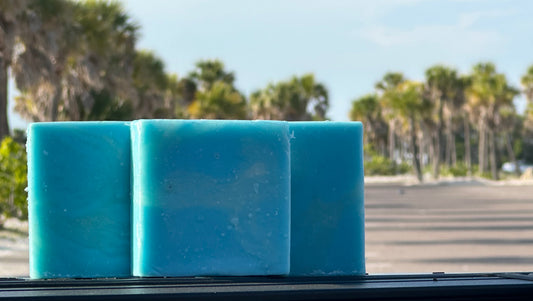 Bar of Cool Water soap by Peachy Clean Soaps and More LLC with a smooth, clean surface and fresh scent.