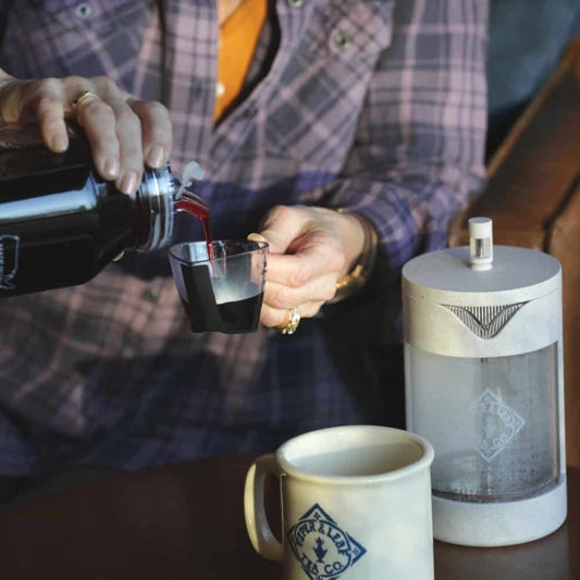 Piper Press brewing device from Piper and Leaf Tea Co. with a sleek design for tea infusion.