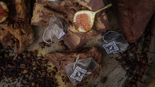 Piper and Leaf Tea Co. Chocola-Tea 9ct tea bags in muslin pouch, featuring rich chocolate-flavored tea bags with muslin packaging.