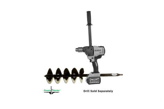 Heavy-duty Power Planter Auger for gallon pots and post holes, 7-inch diameter, 28-inch length, ideal for light to medium-duty tasks.