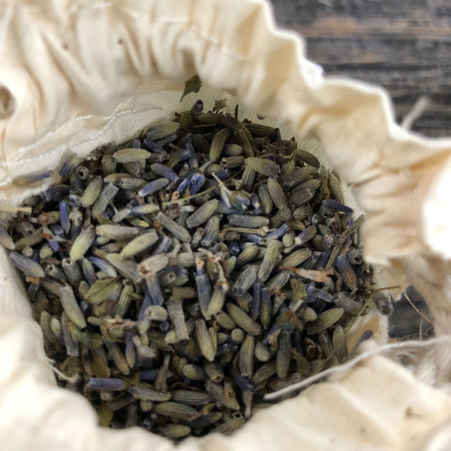 Small lavender sachet from Provence by Prairie Fire Tallow, featuring fresh lavender flowers in a decorative fabric pouch.