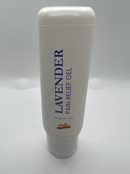 Lavender & Menthol Soothe Pain Gel in 4 oz. jar from Prairie Fire Lavender Farm, featuring soothing lavender and menthol for skin relief.
