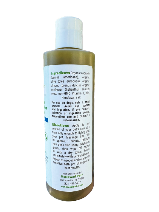 ReNewedPet 4-Hairless Pets Sensitive Waterless Shampoo bottle, half-size 4 oz, gentle formula for delicate hairless pets.