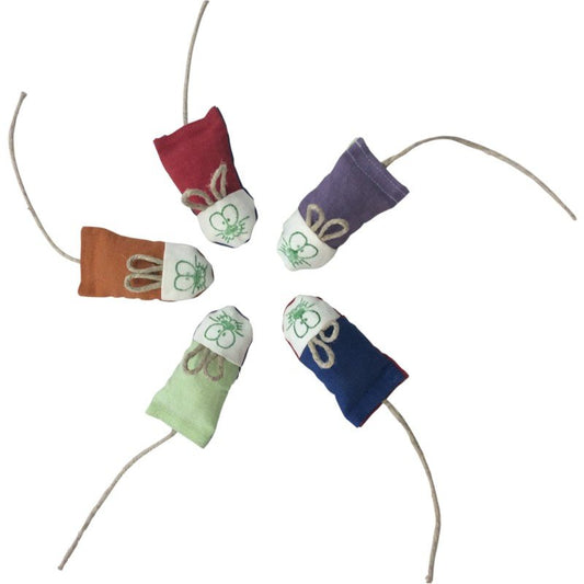 Colorful ReNewedPet Catnip Mouse Toy from Fun Stuff! Soft fabric with catnip for playful feline entertainment.