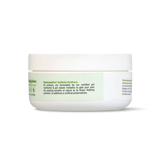 ReNewedPet Skin Health Healing Skin Salve in 1 oz jar, natural remedy for skin healing and irritation relief.