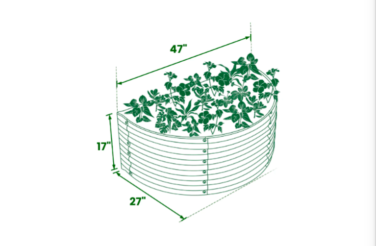 Olle Gardens 17" Semi Circle Raised Bed