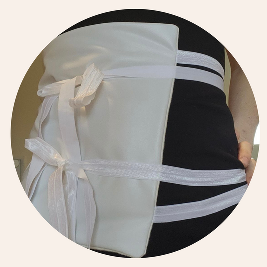 Large castor oil wrap from Roots and Leaves LLC for liver, pelvic, and stomach areas, made with 100% organic, handmade materials in the USA.