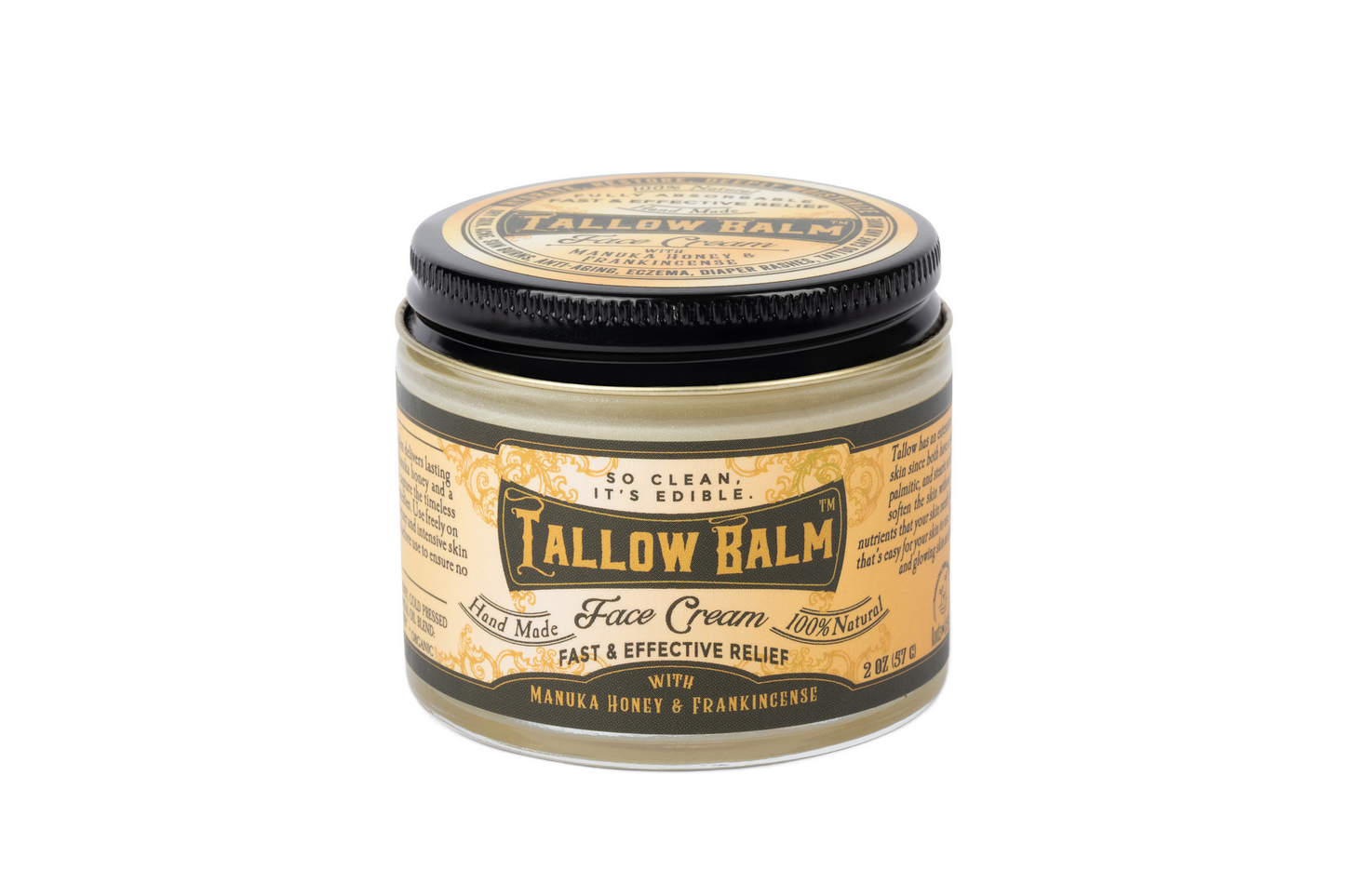 Tallow Face Cream with Manuka Honey & Castor Oil - Blessings Grow Meadows