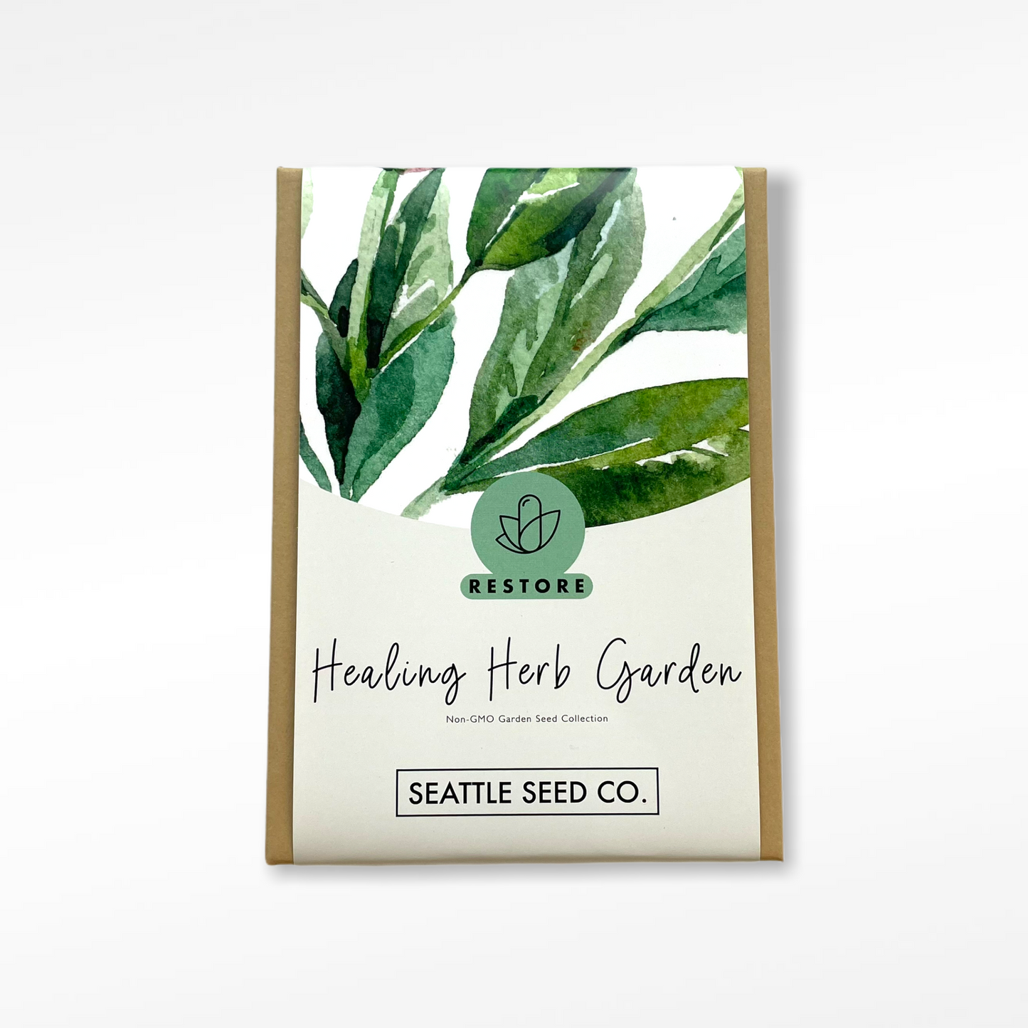 Healing herb garden seed collection from Seattle Seed Company with various herbal plant seeds for home gardening.