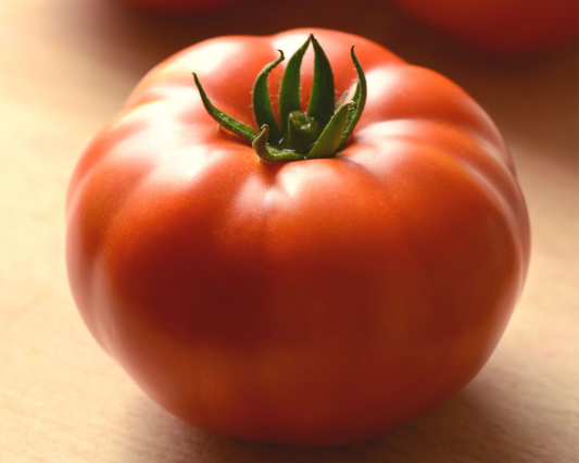 Packet of Genuwine Hybrid Tomato Seeds by Seeds 'n Such showing 12 to 15 seeds inside.