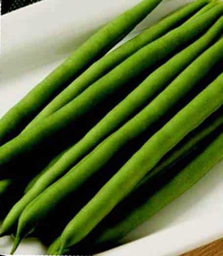 Packet of Seeds 'n Such Jade Beans with 125 seeds, showcasing green bean seeds in a clear packet for gardening.