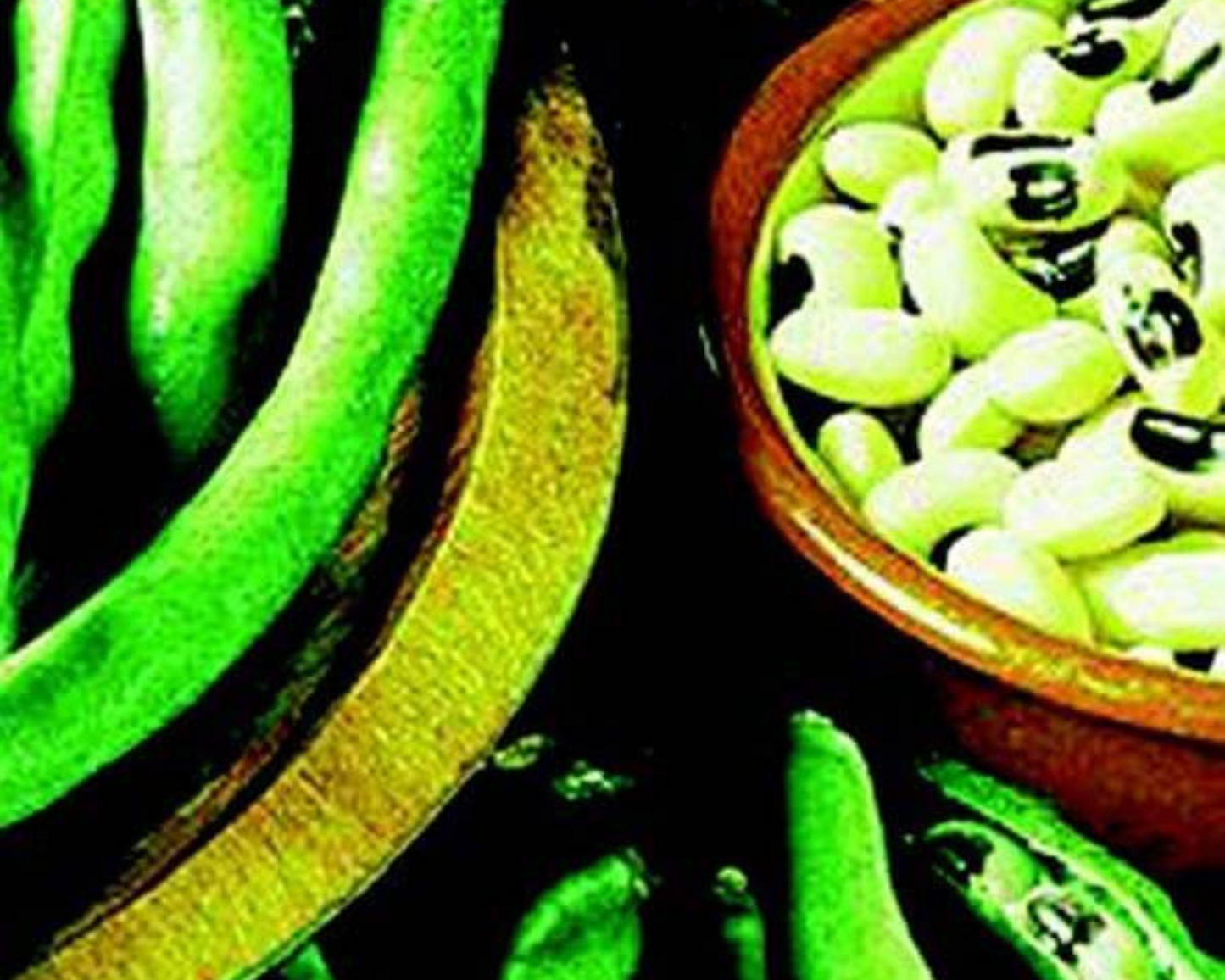 Packet of Seeds 'n Such California Blackeye No. 5 Bean Seeds showing vibrant seed packet for planting.