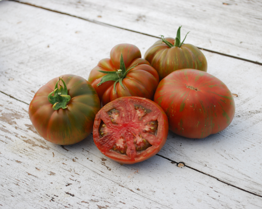Packet of Seeds 'n Such Large Barred Boar Organic Tomato Seeds with 25-30 seeds in a clear packet.