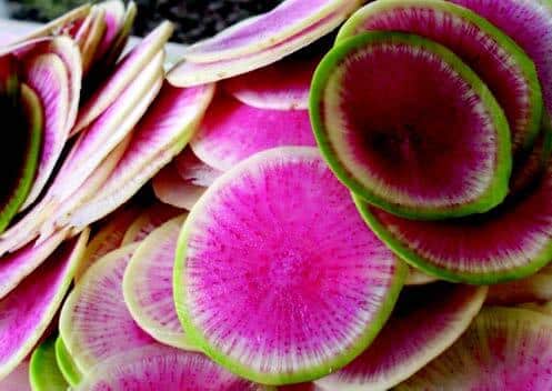 Packet of Seeds 'n Such Watermelon Radish Seeds showing 250 seeds in a colorful packet for planting and gardening