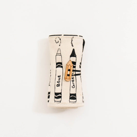 Portable crayon holder by So Handmade Shop for coloring, perfect for travel and on-the-go art projects.