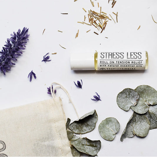 Roll-on Tension Relief from Soap for Sinners, a soothing aromatic roll-on for stress relief and relaxation.