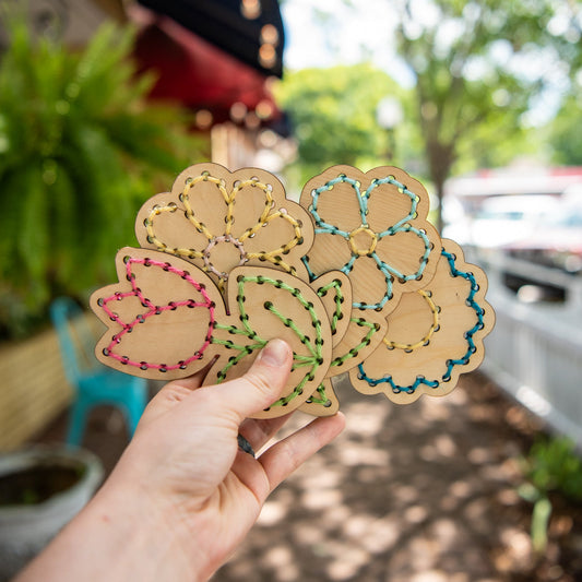 Flower Yarn Embroidery Kit - Blessings Grow Meadows -