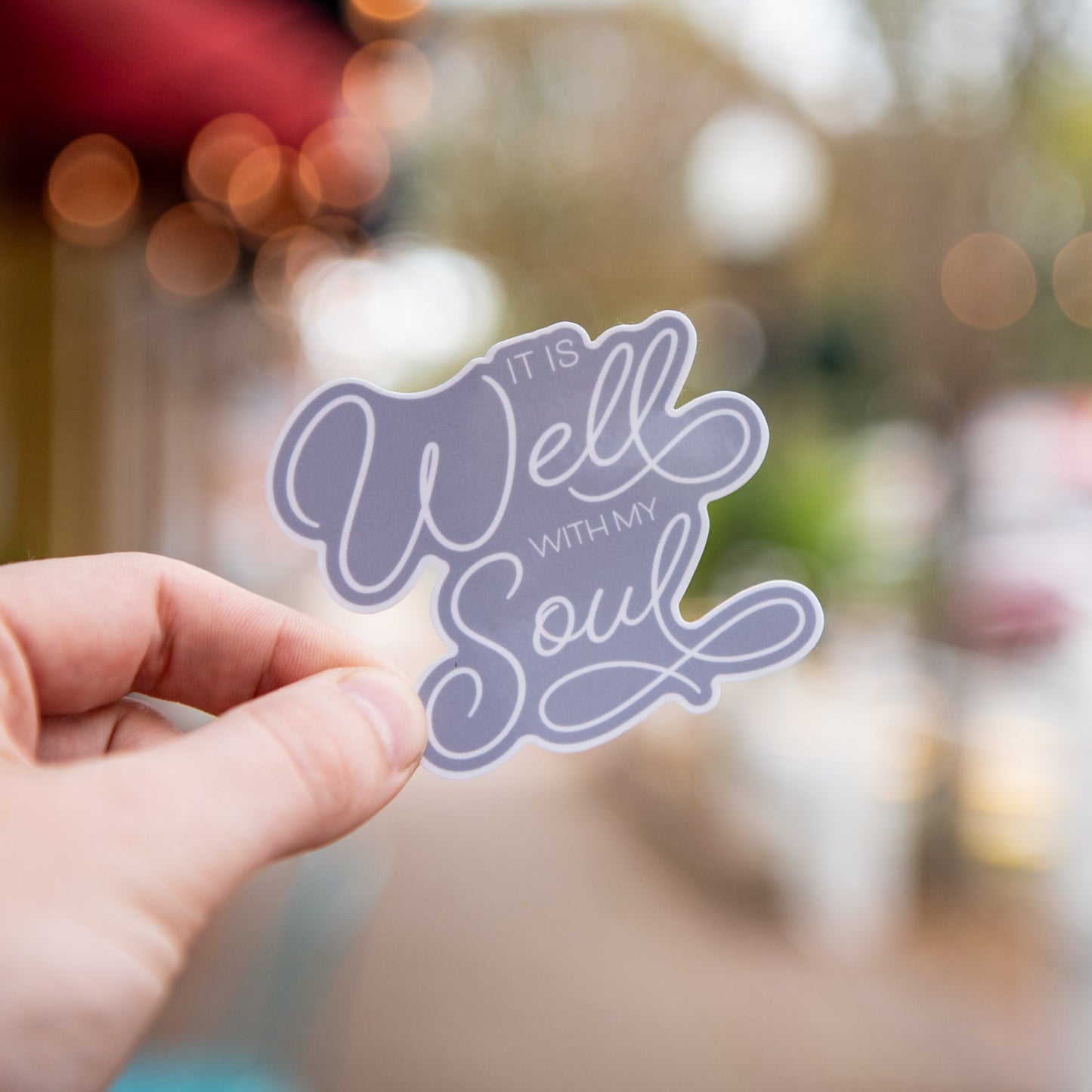 Still Magnolia "It Is Well With My Soul" sticker featuring elegant lettering on a white background.