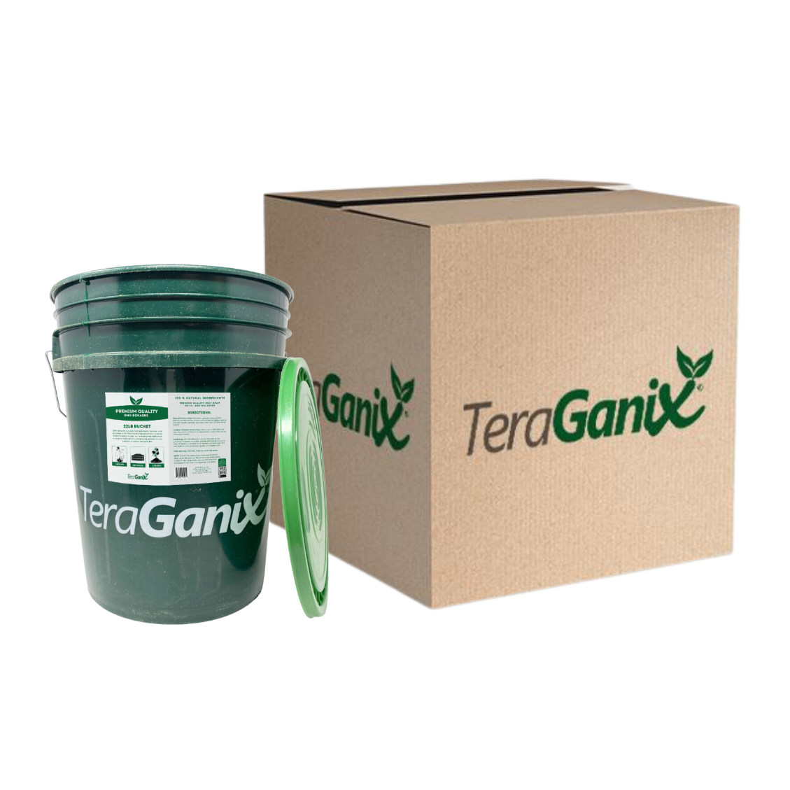 Teraganix Wholesale EM Premium Bokashi Bran in a 2 lb bag, organic fermenting soil additive for composting and recycling waste.