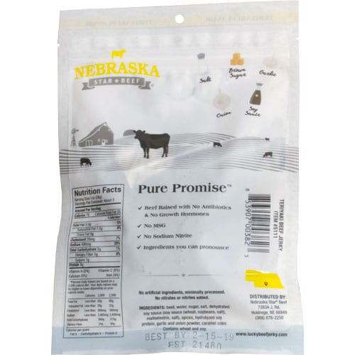Teriyaki Beef Jerky | 3 oz | Nebraska Star Beef