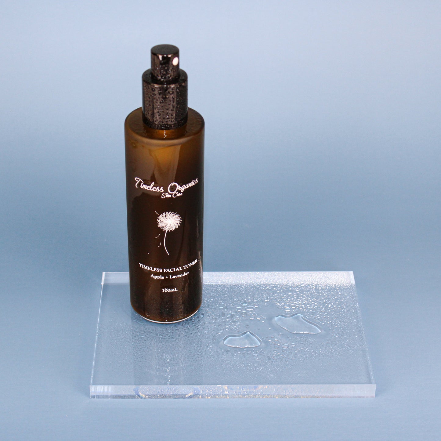 Bottle of Timeless Organics Skin Care Timeless Toner for normal skin, with natural ingredients and clear label on a white background.