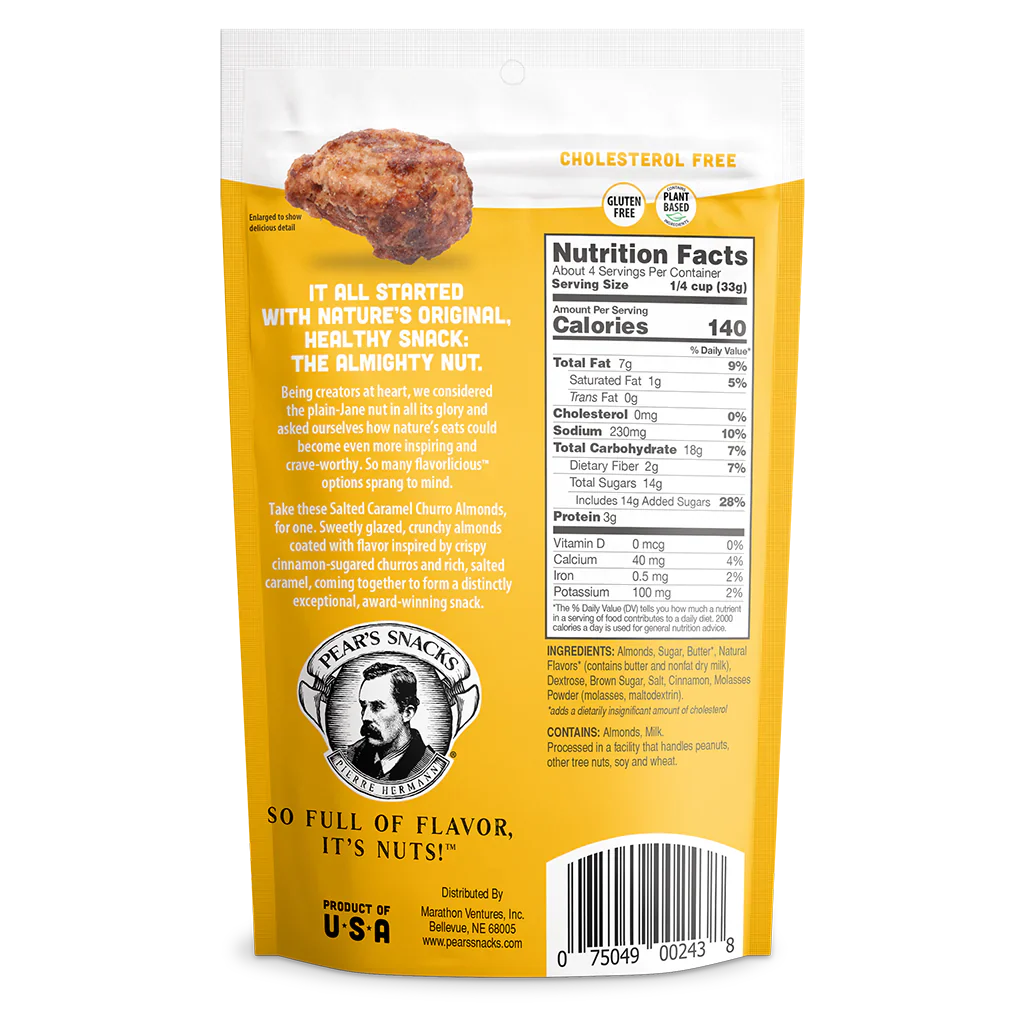 Salted Caramel Churro Inspired Almonds | Pack of 3 | 4.5 oz | Brenmar - BuyNebraska.com ~ Blessings Grow Meadows