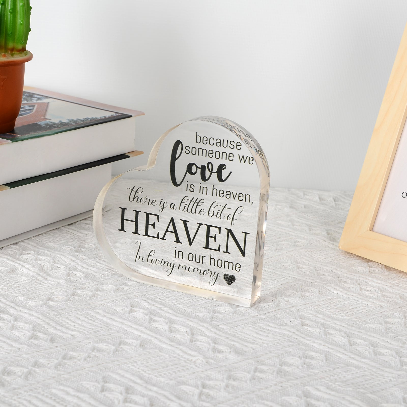 Acrylic Memorial Heart - Heaven In Our Home - Blessings Grow Meadows