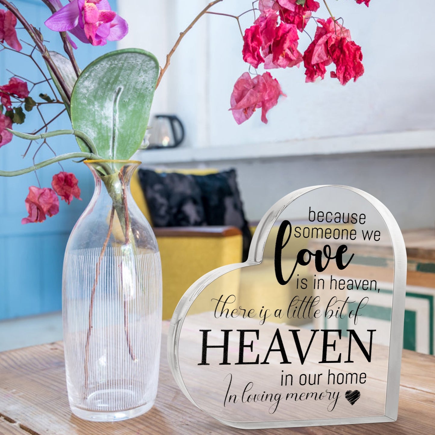 Acrylic Memorial Heart - Heaven In Our Home - Blessings Grow Meadows