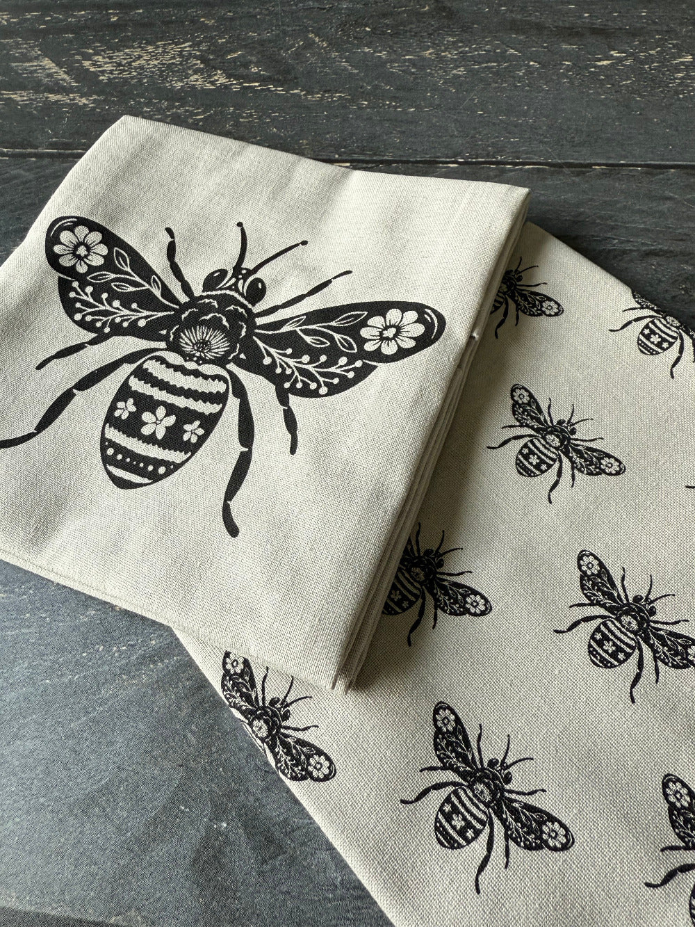 Set of two hand towels from Five Oaks Farm, featuring rustic farm-inspired designs and soft cotton fabric.
