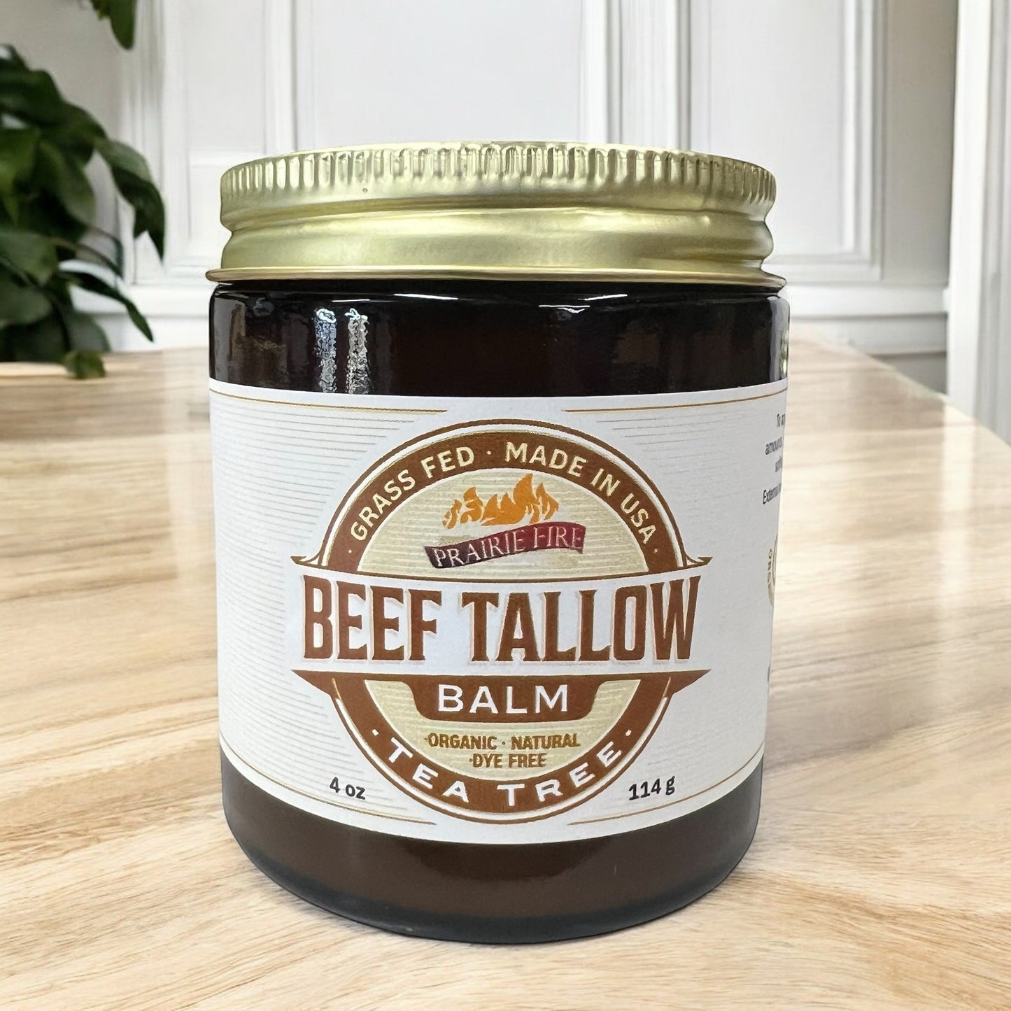 Beef Tallow Balm - 4 oz - Made in USA - Organic Grass Fed and Finished Tallow - Moisturizing Skin Care - Blessings Grow Meadows