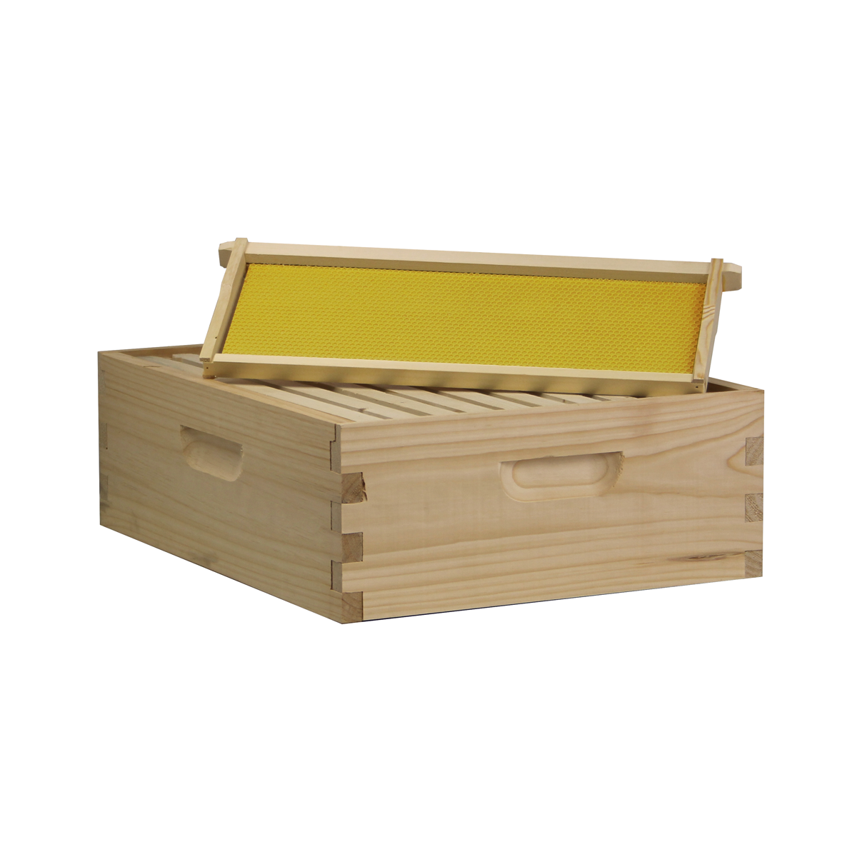 10-Frame Complete Beehive Kit – Fully Assembled & Painted Amish-Made with 2 Deep & 1 Medium Boxes, Frames & Wax-Coated Foundations