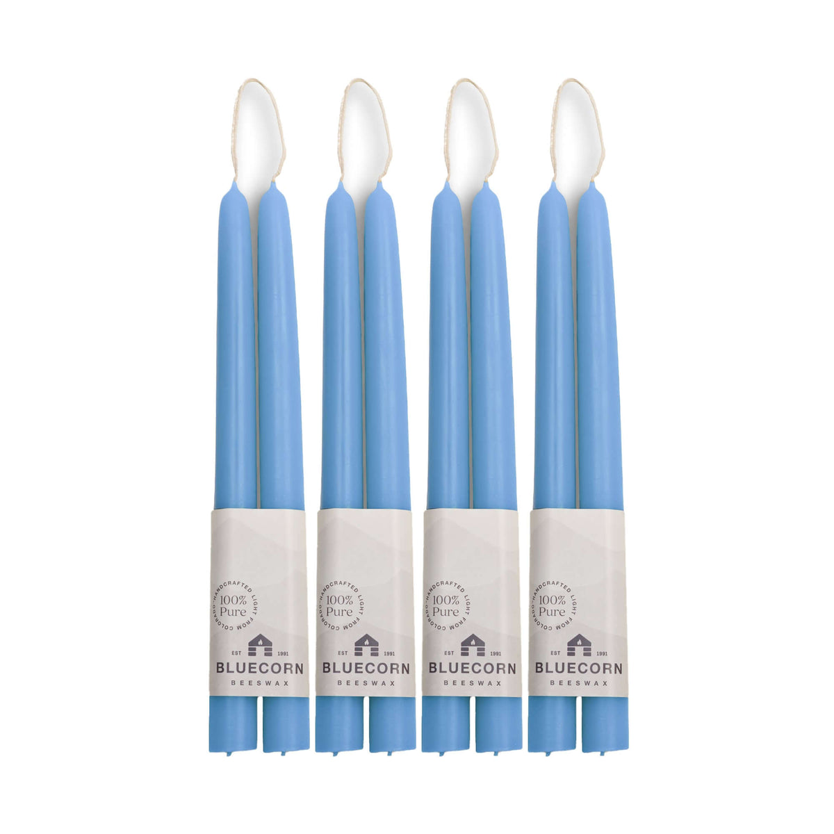 Hand-Dipped Beeswax Taper Candles - Bulk 4-Pair Bundle