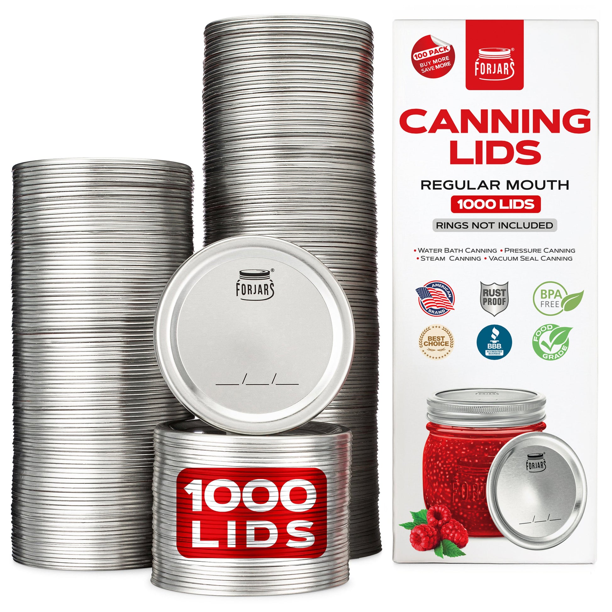 Forjars® - 1000 Regular Mouth Canning Lids - Blessings Grow Meadows