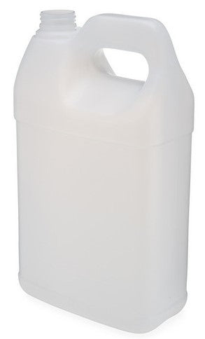 Large 128oz jar of Vanilla Bean Kings natural coconut extract in a clear plastic jug, showing the golden liquid inside.