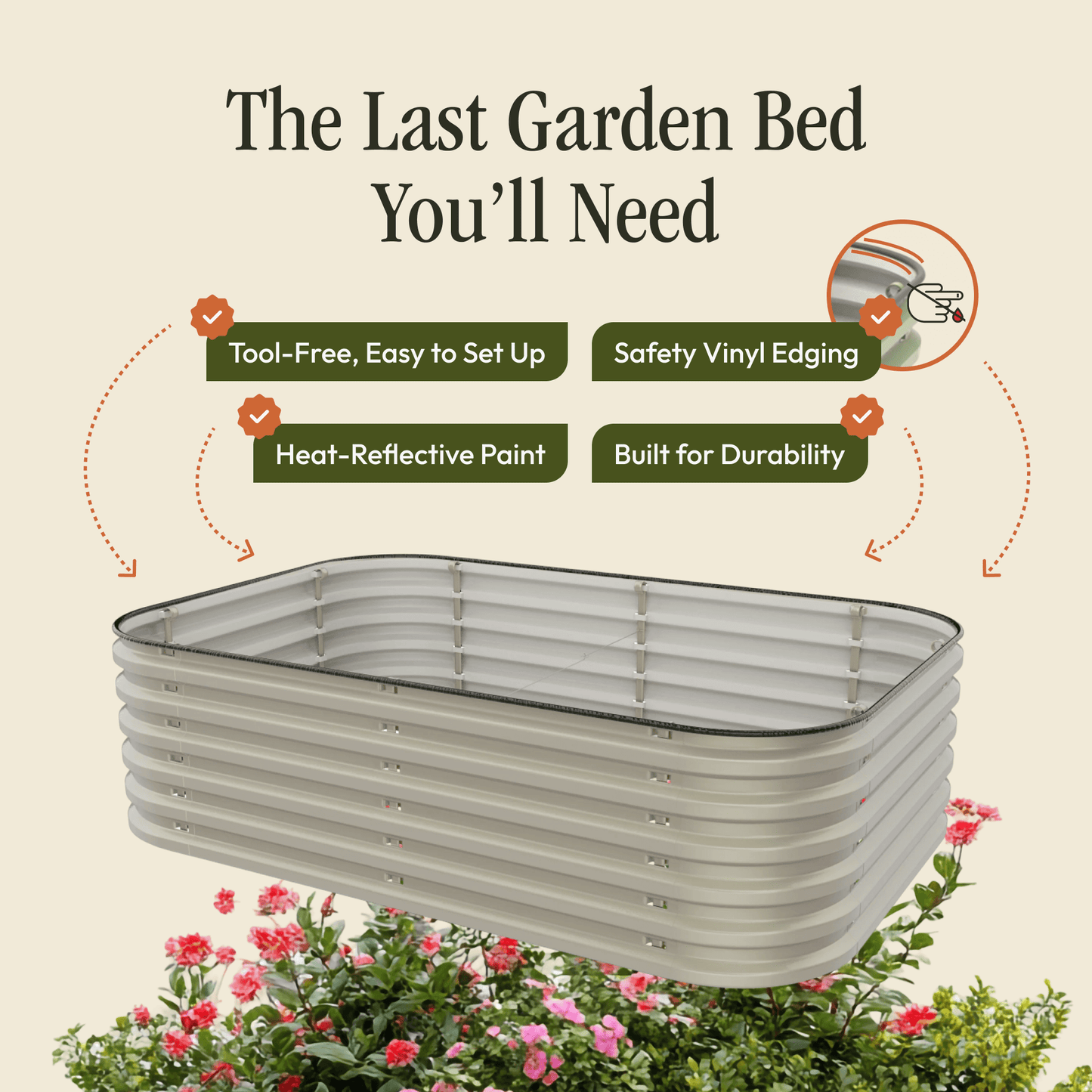 17" Tall 6 In 1 "No Tools Needed" Premium Metal Raised Garden Bed Kit - Gro-Rite Garden Global LLC ~ Blessings Grow Meadows