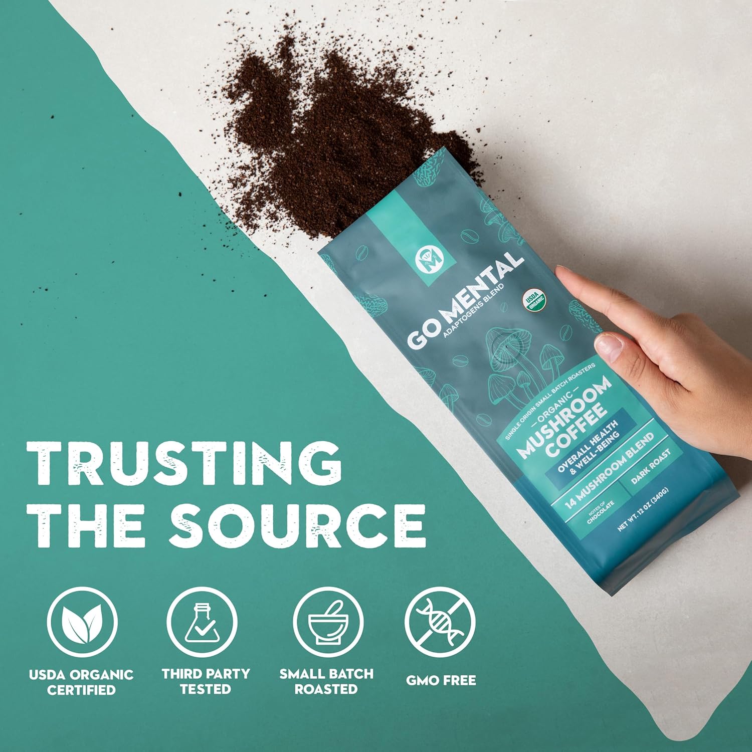 14 Mushroom Coffee Adaptogens Blend - GO MENTAL MUSHROOM COFFEE ~ Blessings Grow Meadows