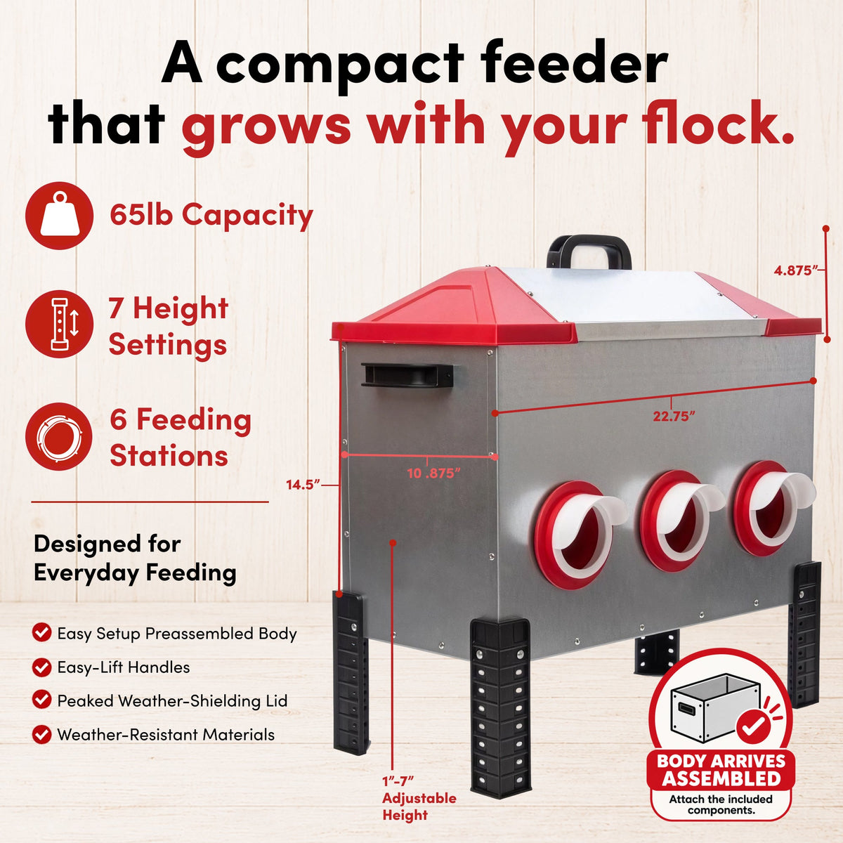 RentACoop Flock Feeder 65 6-Port Feeder