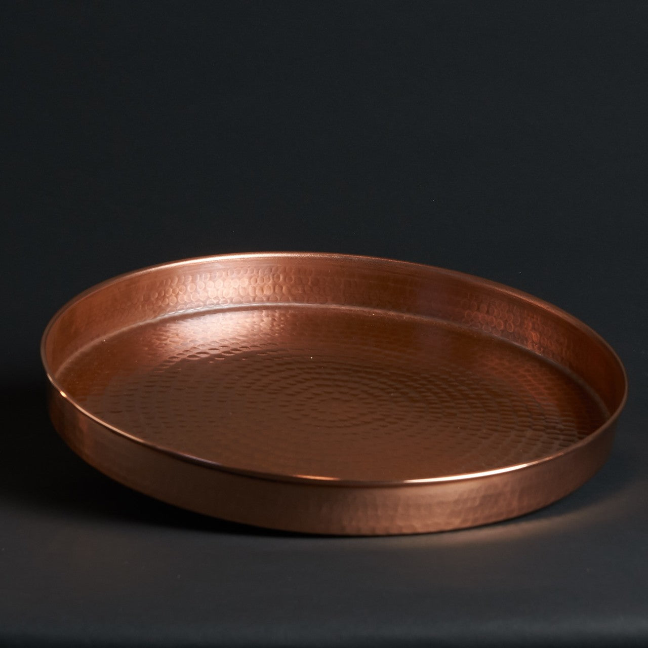 Sertodo Oyster Copper Serving Tray for barware and bar tools, featuring a polished copper surface with raised edges for serving.