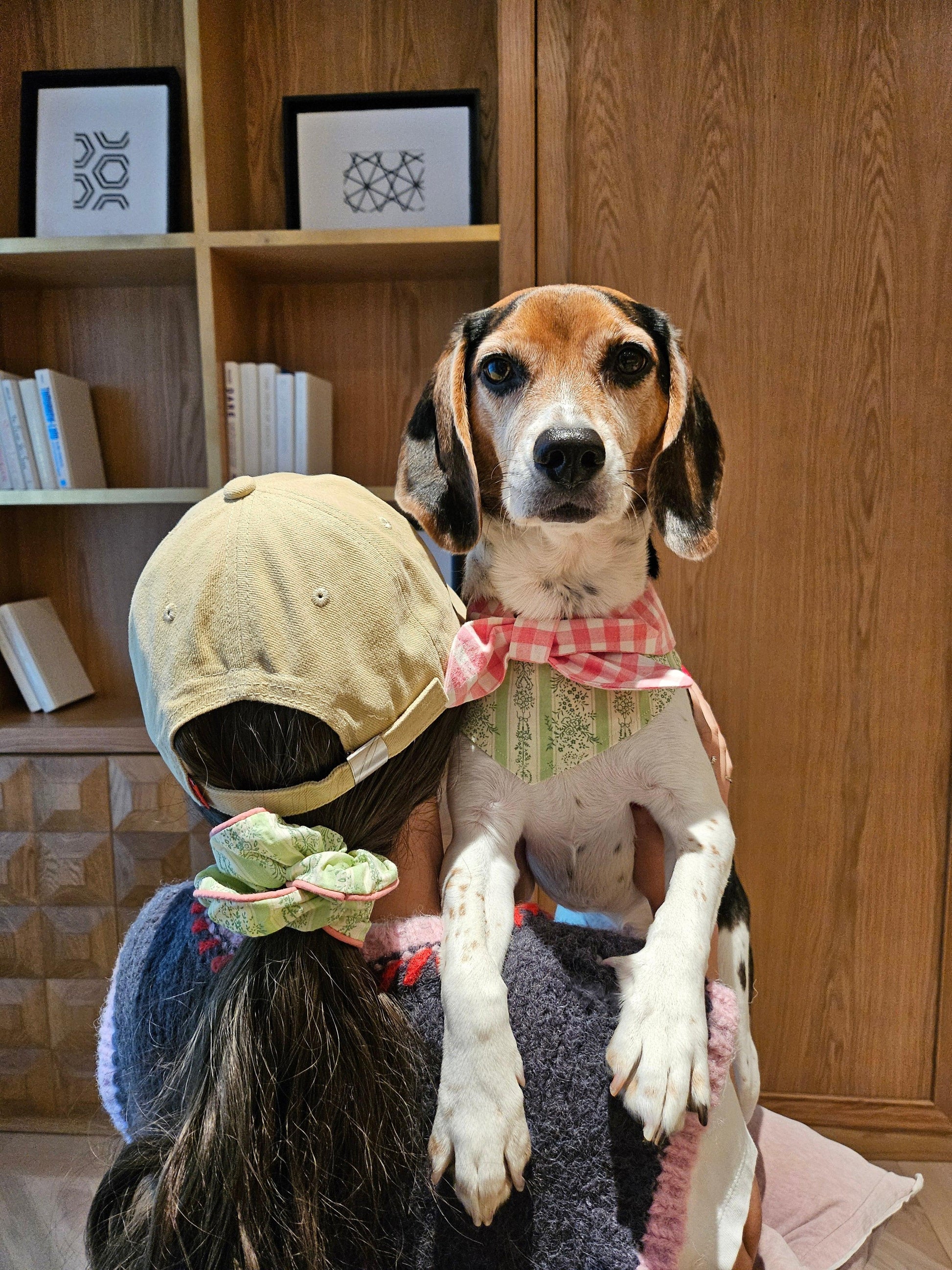 Picnic Bliss Floral Gingham Print Bandana - BarkBarkBaby ~ Blessings Grow Meadows